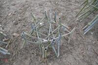 7 GALVANISED BLUE BARREL FEEDER STANDS - 4