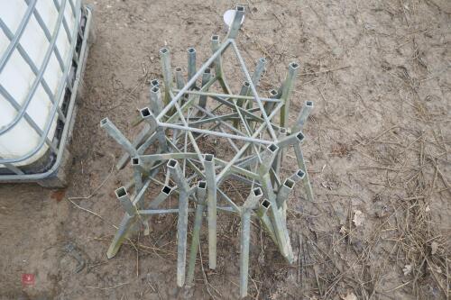 GALVANISED BLUE BARREL FEEDER STANDS