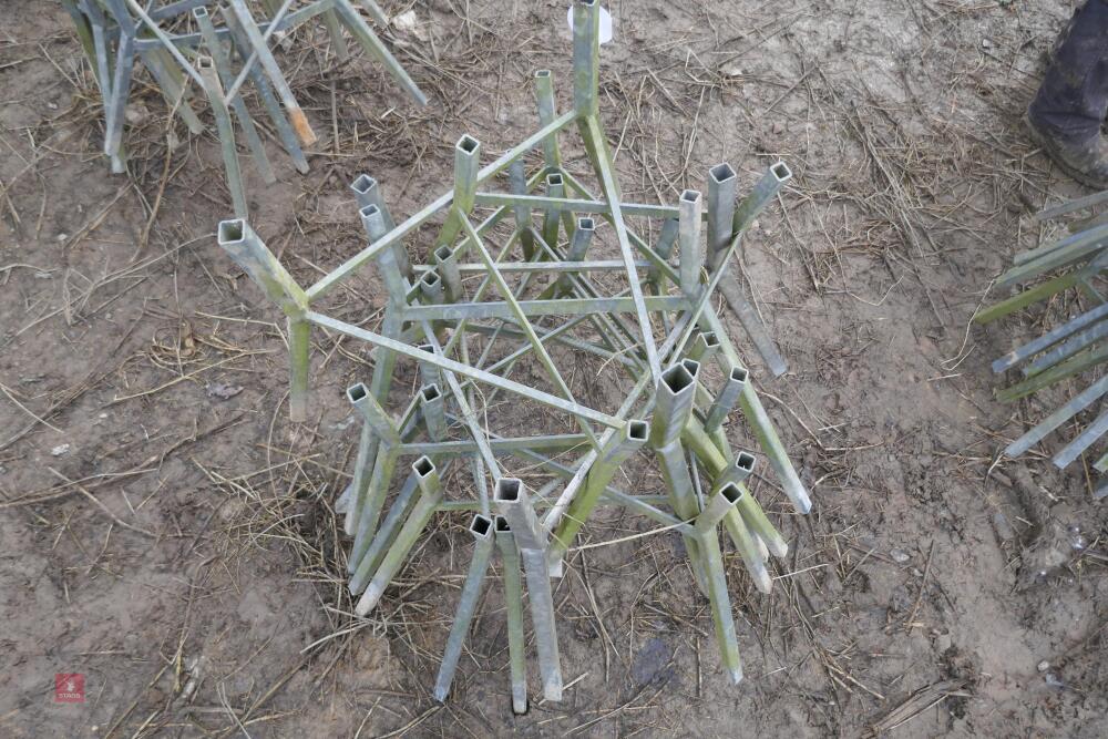 GALVANISED BLUE BARREL FEEDER STANDS