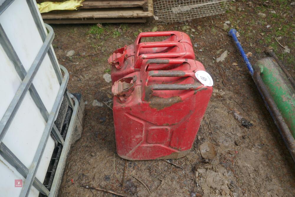 2 RED 20 LITRE JERRY CANS