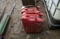 2 RED 20 LITRE JERRY CANS - 5