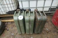 3 GREEN 20 LITRE JERRY CANS - 5