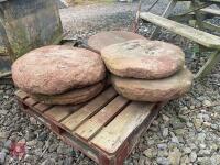 6 ORNATE/ STADDLE STONES - 6