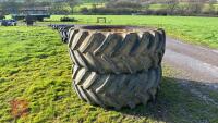 GOODYEAR PAIR 650/65/38 WHEEL & TYRES - 2