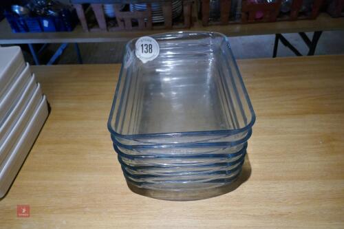 6 PYREX 14'' X 10'' X 2 1/2 '' DISHES