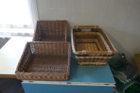 3 x WICKER DISPLAY BASKETS - 2