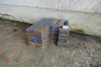 6 X FORD 40KG FRONT TRACTOR WAFER WEIGHTS - 3