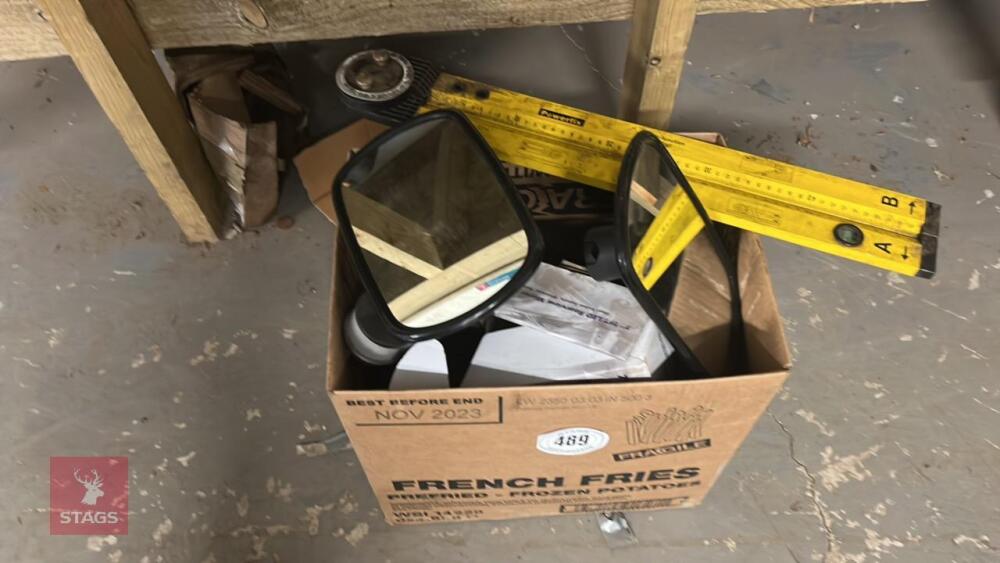 SPIRIT LEVEL, LIGHTS, MIRROR ETC