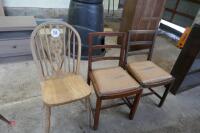 3 X WOODEN CHAIRS