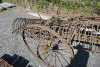 ANTIQUE IRON HAY RAKE - 8