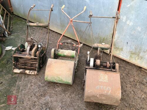 3 X VINTAGE LAWNMOWERS