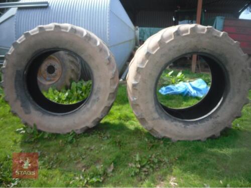 TWO MICHELIN TRACTOR TYRES