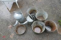 4 VINTAGE BUCKETS, 2 VINTAGE CANS (86)