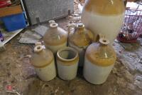 5 STONEWARE JUGS & 1 JAR - 6