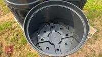 CRATE OF ASSORTED BLACK PLANT POTS - 4