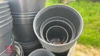 CRATE OF ASSORTED BLACK PLANT POTS - 7