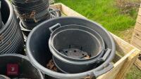 CRATE OF ASSORTED BLACK PLANT POTS - 4