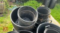 CRATE OF ASSORTED BLACK PLANT POTS - 5