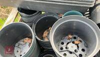 CRATE OF ASSORTED BLACK PLANT POTS - 8