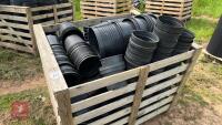 CRATE OF ASSORTED BLACK PLANT POTS