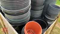 CRATE OF ASSORTED BLACK PLANT POTS - 3