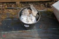 BUCKET OF RUBBER BANDS & TIES - 5