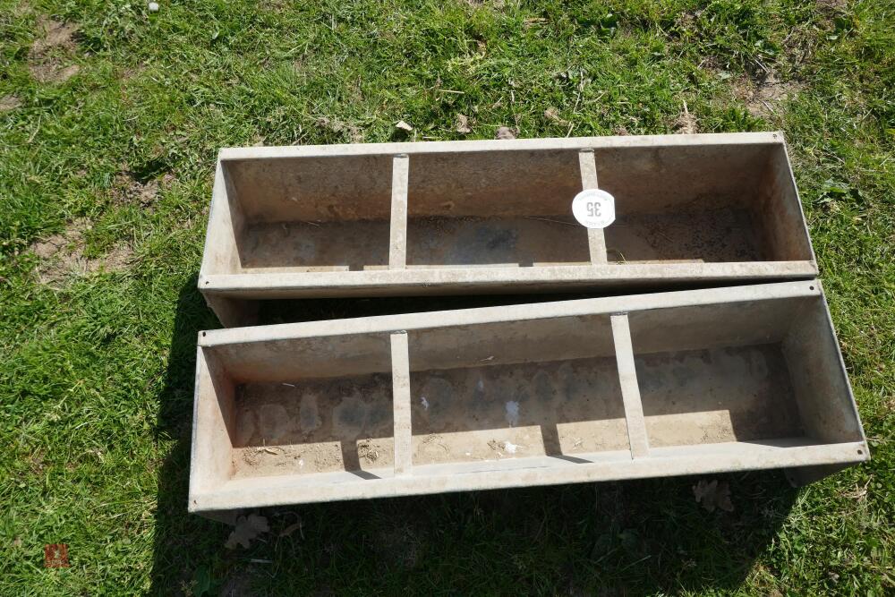 2 3' GALVANISED GROUND FEED TROUGHS