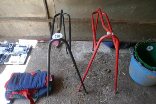 2 X METAL SADDLE RACKS