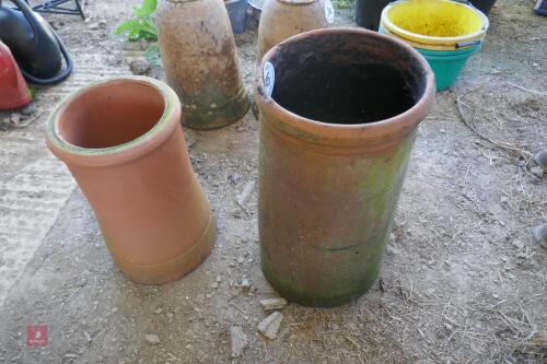 2 X CHIMLEY POTS (clay)