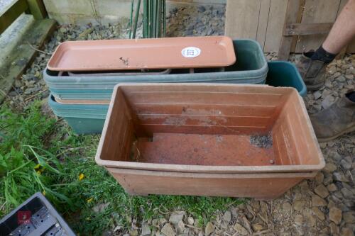 QTY OF PLASTIC PLANT TROUGHS