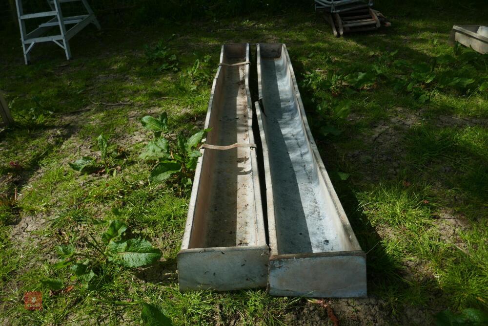 2 X 9' GALVANISED FEED TROUGHS