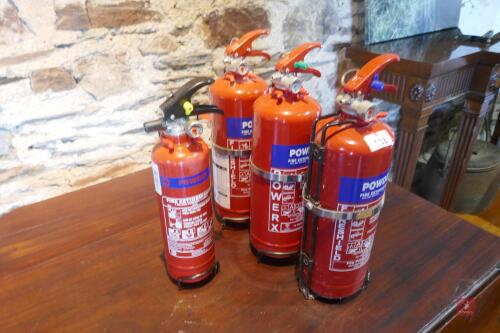 4 POWDER FIRE EXTINGUISHERS