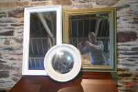 3 MIRRORS 1 x 13" Diameter (circular) - 1 x 20.5" W x 25" D (gold) - 1 x 16" W x 28" D (white)