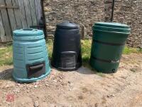 WATER BUTT & 2 COMPOST BINS