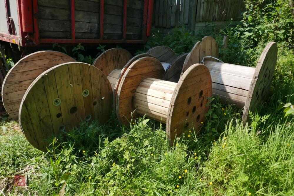 5 LARGE WOODEN REELS