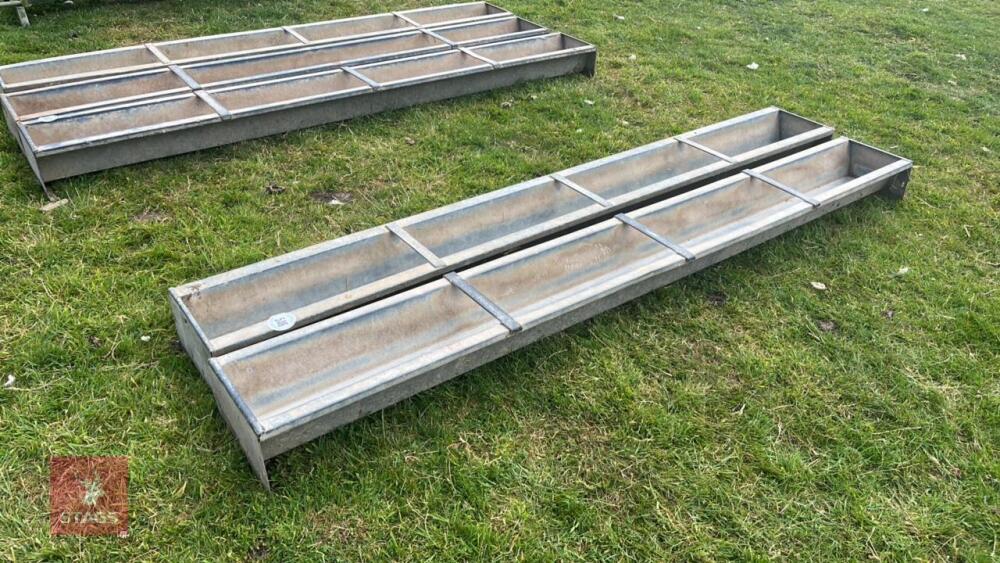 2 X 9' GALVANISED METAL SHEEP TROUGHS