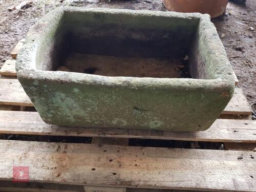 VINTAGE HAND CARVED STONE TROUGH