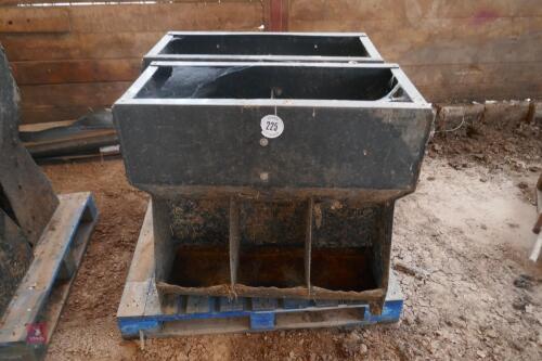 2 x 3' BLACK PLASTIC PIG FEEDERS