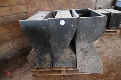 3 x 3' BLACK PLASTIC PIG FEEDERS