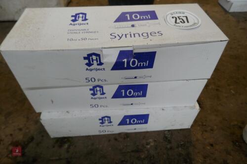 3 BOXES OF 10ML SYRINGES