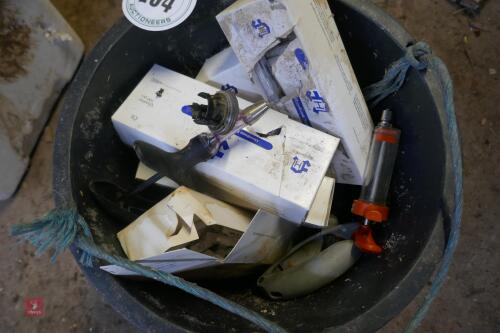 BUCKET OF VETERINARY EQUIPMENT