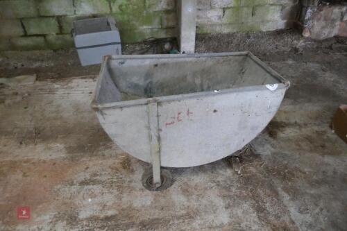 GALVANISED 3 WHEELED FEED TROLLEY