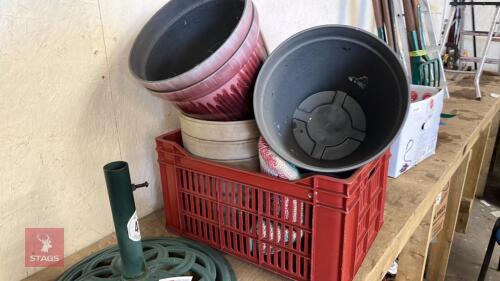 CRATE OF PLANT POTS