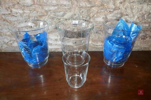 9 ASSORTED GLASS VASES