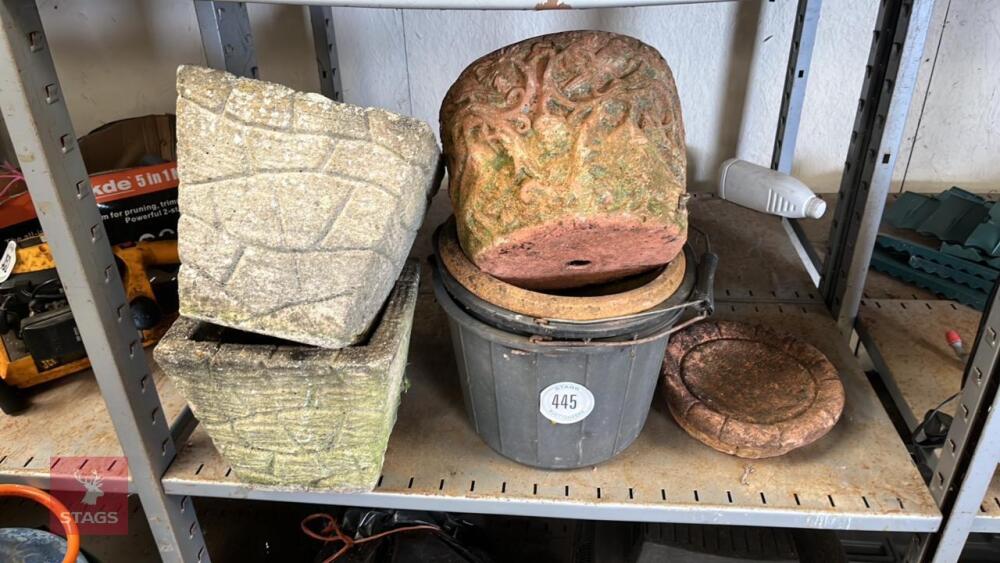 STONE PLANTERS + BUCKETS