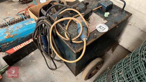 OIL FILLED WELDER, WELDING RODS + MASKS