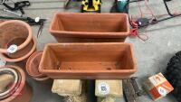 2 ORNATE PLANT POT STAND AND POTS - 4