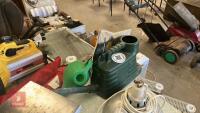 2 WATERING CANS AND GARDENING TOOL BELT