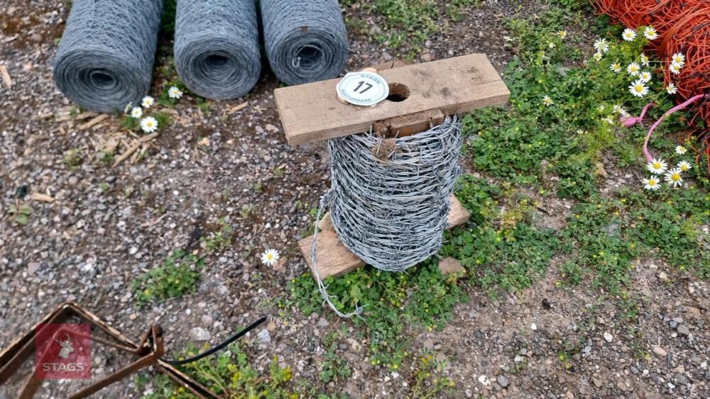 PART ROLL OF HT BARBED WIRE