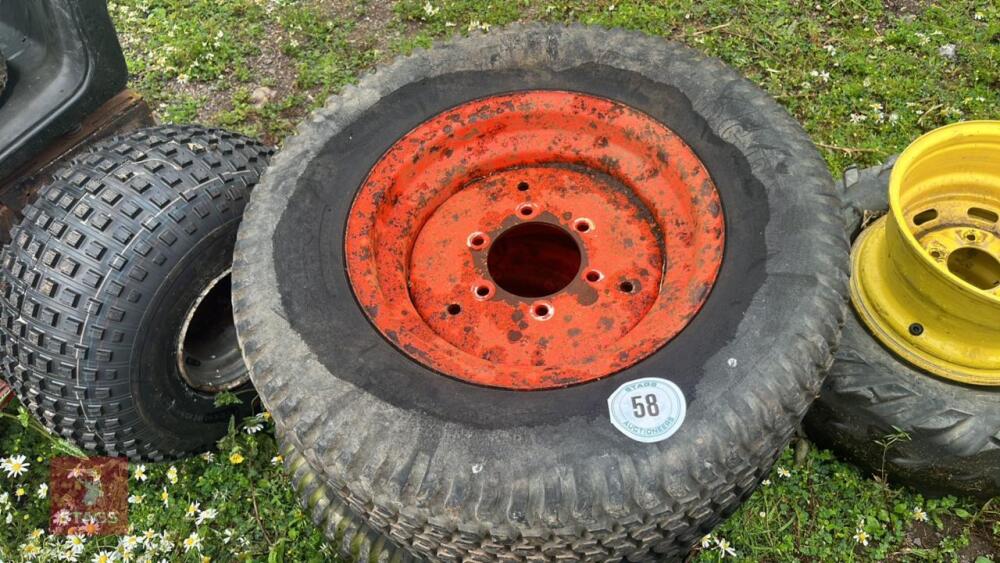 2 X LAWN WHEELS & TYRES- PERISHED